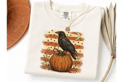 Halloween Raven Pumpkin PNG Tee Design Product Image 3