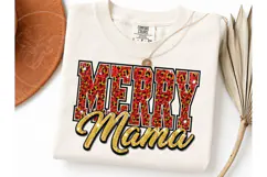 Merry Mama Leopard Glitter PNG Sublimati Product Image 1