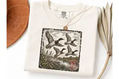 Mallard Ducks Flying Vintage PNG Tee Product Image 3