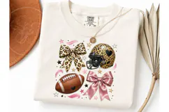 Football Coquette Bow Leopard PNG Tee Product Image 3