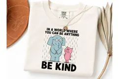 Be Kind Elephant Pig PNG Shirt Design Product Image 3