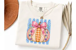 Patchwork Pumpkin Bow PNG Sublimation Product Image 3