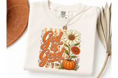 God Is Good All The Time Fall PNG Tee Product Image 1