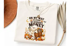 Spend Husband Money Ghost PNG Tee Product Image 3