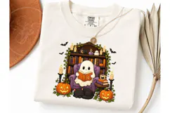 Ghost Reading Books Halloween PNG Tee-Ghost Reading Books Ha Product Image 3