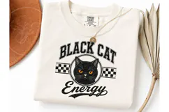 Black Cat Energy PNG Vintage Tee Design Product Image 3