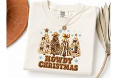 Howdy Christmas Western Trees PNG Tee Product Image 3