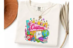 Custom Teacher School Supplies PNG Tee Product Image 3