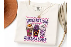 Freshly Boo'd Coffee Halloween PNG Tee Product Image 1