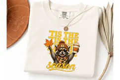 Tis The Season Raccoon Fall PNG Tee Product Image 3