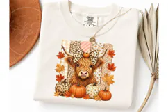 Highland Cow Fall Pumpkin PNG Sublimatio Product Image 3