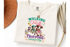 Walking by Faith Funny Cow PNG Tee Product Image 1