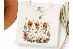 Dancing Pumpkin Skeleton Halloween PNG T Product Image 1
