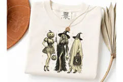 Halloween Trio Witch Ghost PNG Tee Desig Product Image 3