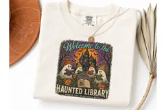 Haunted Library Ghost Halloween PNG Tee-Haunted Library Ghos Product Image 3