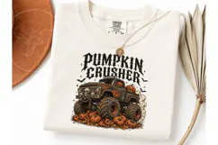 Pumpkin Crusher Monster Truck PNG Tee Product Image 1