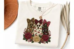 Halloween Ghost Trio Floral PNG Shirt Product Image 3