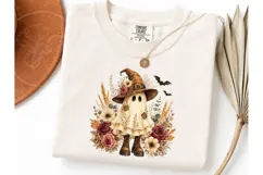 Boho Ghost Witch Floral Halloween PNG Product Image 1