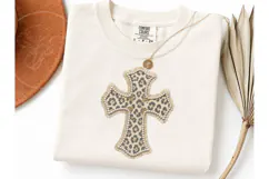 Leopard Cross Pearl PNG Sublimation Tee Product Image 3