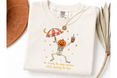 Skeleton Pumpkin Summer Fall PNG Tee Product Image 3