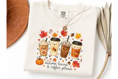 Autumn Leaves Coffee Please PNG Tee Product Image 3