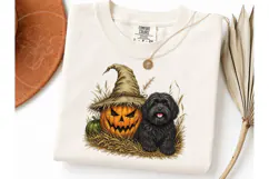 Halloween Black Dog Pumpkin PNG Tee Product Image 3