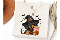 Halloween Dachshund Witch PNG Tee Design Product Image 3