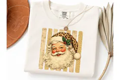 Vintage Santa Leopard Hat PNG Tee Design Product Image 3