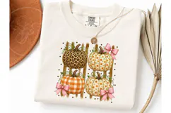 Fall Pumpkin Coquette Bow PNG Shirt Desi Product Image 1