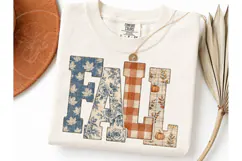 Fall Patchwork Letters PNG Shirt Design Product Image 1