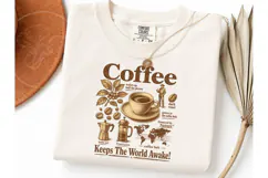 Coffee Keeps World Awake PNG Tee Design Product Image 3