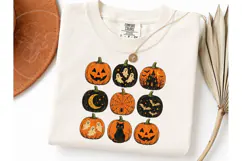 Halloween Pumpkin Grid PNG Shirt Design-Halloween Pumpkin Gr Product Image 3