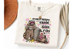 Raccoon Opossum Trash Sass PNG Tee Product Image 3