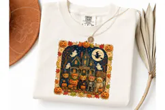 Halloween Teddy Bear Haunted House PNG Product Image 1