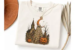 Halloween Ghost Leopard PNG Shirt Design Product Image 1