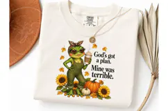 God's Got A Plan Frog Fall PNG Tee Product Image 3