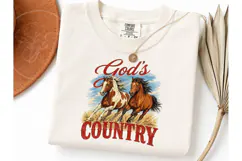 God's Country Wild Horses PNG Tee Design Product Image 3
