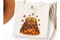 Fall Golden Retriever Dogs PNG Shirt Product Image 3