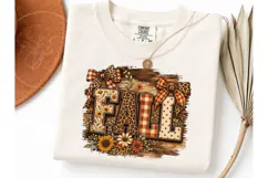 Fall Floral Leopard Bow PNG Sublimation Product Image 3