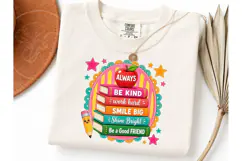 Always Be Kind Teacher Books PNG Tee Product Image 3