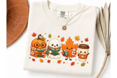 Fall Tales Cute Ghost Pumpkin PNG Tee Product Image 3