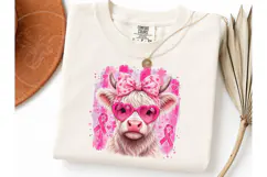 Highland Cow Breast Cancer Awareness PNG Product Image 3