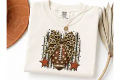 Football Leopard Bow Halloween PNG Tee Product Image 1