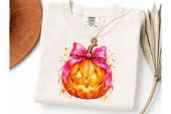 Coquette Pumpkin Halloween PNG Tee Product Image 1