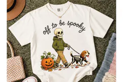 Off To Be Spooky Skeleton Dog PNG Tee Product Image 2
