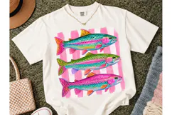 Rainbow Trout Fish PNG Sublimation Tee Product Image 2