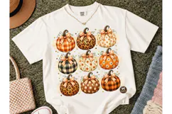 Fall Pumpkin Pattern PNG Sublimation Tee Product Image 2
