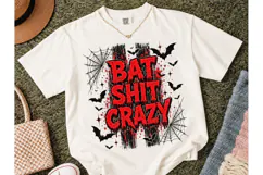 Bat Shit Crazy Halloween PNG Tee Product Image 2