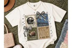 Football Stamp Collage PNG Shirt Design Product Image 2