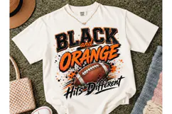 Black and Orange Hits Different PNG Tee Product Image 2
